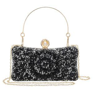 Uxcell Rhinestone Clutch for Weddings & Parties (Black)